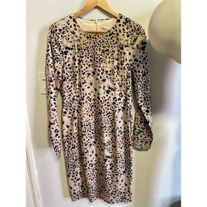 Black Halo Watercolor Leopard Dress